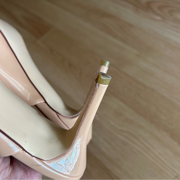 YDN Nude Leather Suede Pointed Clogs Heels Women’s 10 - Picture 3 of 10